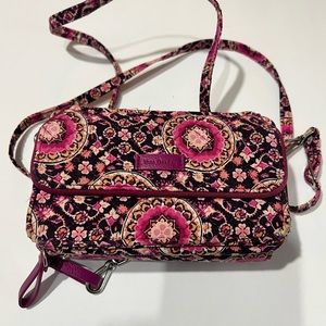 Vera Bradley wallet with adjustable strap pink medallion